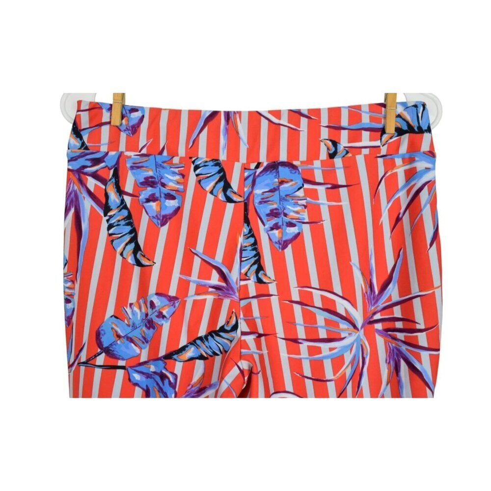 ARYEH BIRDS OF PARADISE STRIPED ORANGE CAPRI PANTS - Picture 6 of 8